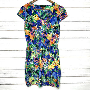 Jessica Simpson Ellington Colorful Tropical Hawaiian Floral Mini Dress Medium